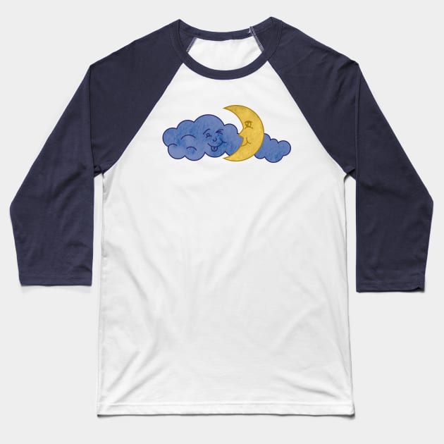 Silly Moon Baseball T-Shirt by Nazonian